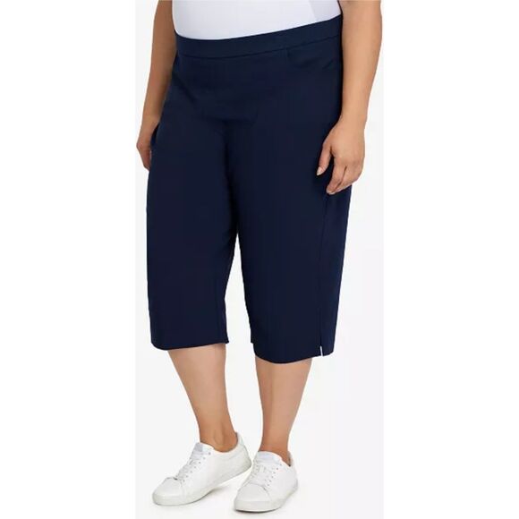 Tummy Slimming Navy Blue Capri Pants – 18W – Comfort Fit – NWT (Alfred Dunner) - Picture 2 of 7
